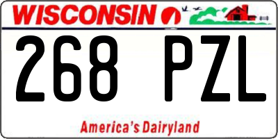 WI license plate 268PZL