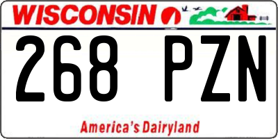WI license plate 268PZN