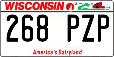 WI license plate 268PZP