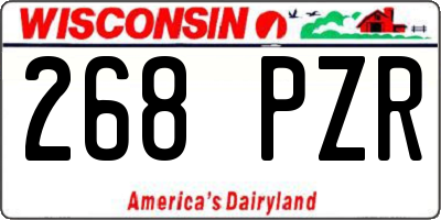 WI license plate 268PZR