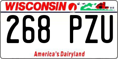 WI license plate 268PZU