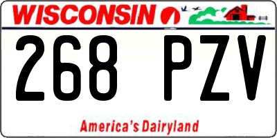 WI license plate 268PZV