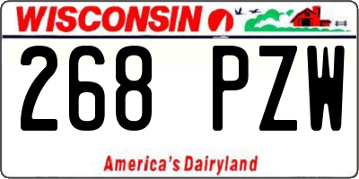 WI license plate 268PZW