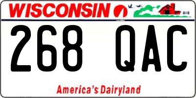 WI license plate 268QAC