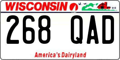 WI license plate 268QAD