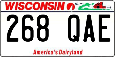 WI license plate 268QAE