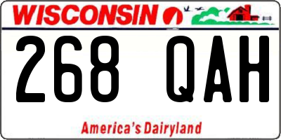 WI license plate 268QAH