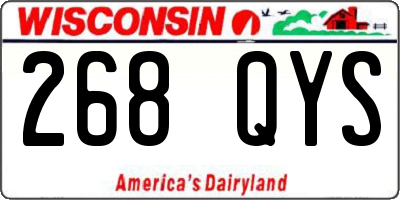 WI license plate 268QYS