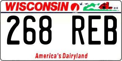 WI license plate 268REB