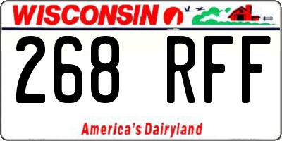 WI license plate 268RFF