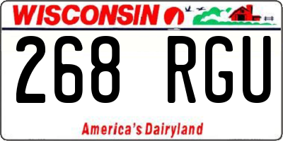 WI license plate 268RGU