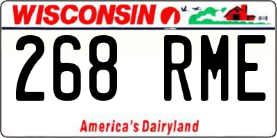 WI license plate 268RME