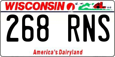 WI license plate 268RNS