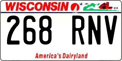 WI license plate 268RNV