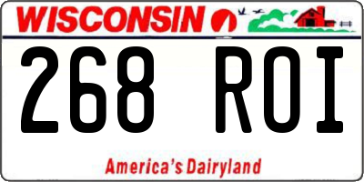 WI license plate 268ROI
