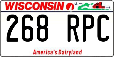 WI license plate 268RPC