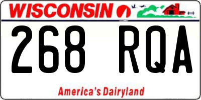 WI license plate 268RQA