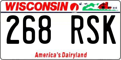WI license plate 268RSK