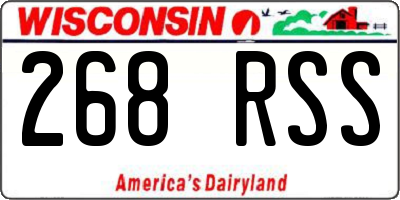 WI license plate 268RSS