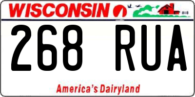 WI license plate 268RUA