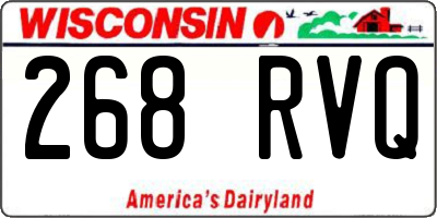 WI license plate 268RVQ