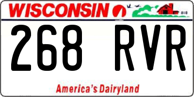 WI license plate 268RVR