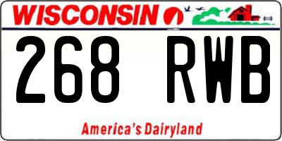 WI license plate 268RWB