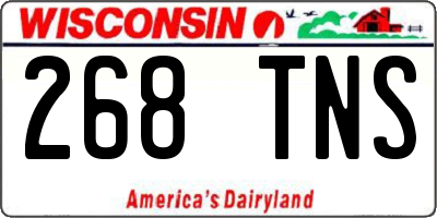WI license plate 268TNS