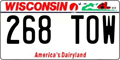 WI license plate 268TOW