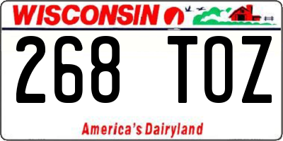 WI license plate 268TOZ