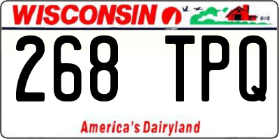 WI license plate 268TPQ