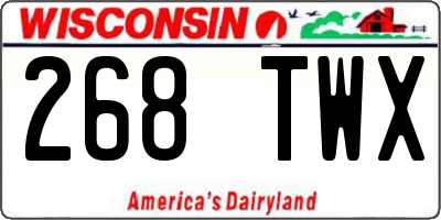 WI license plate 268TWX