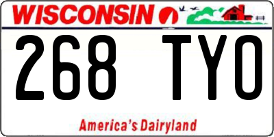 WI license plate 268TYO