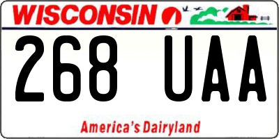 WI license plate 268UAA