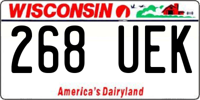 WI license plate 268UEK