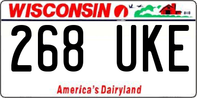WI license plate 268UKE