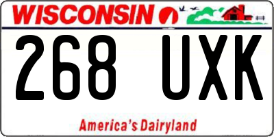 WI license plate 268UXK