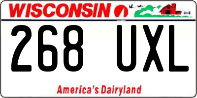 WI license plate 268UXL