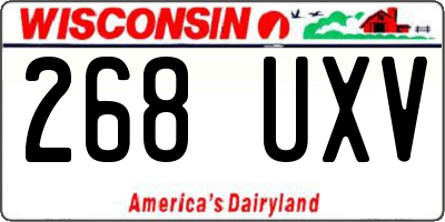 WI license plate 268UXV