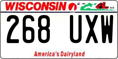 WI license plate 268UXW