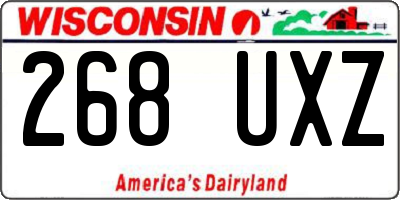 WI license plate 268UXZ
