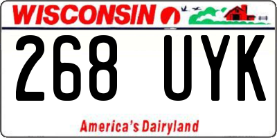 WI license plate 268UYK