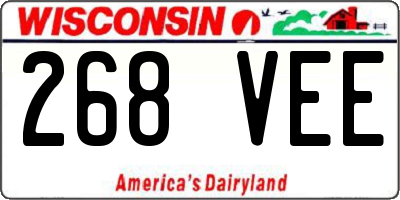 WI license plate 268VEE