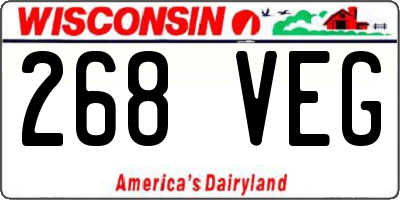 WI license plate 268VEG