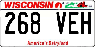 WI license plate 268VEH