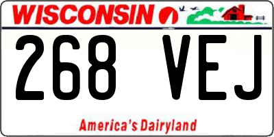 WI license plate 268VEJ