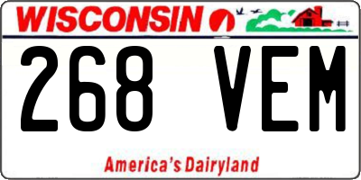 WI license plate 268VEM