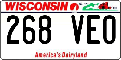 WI license plate 268VEO