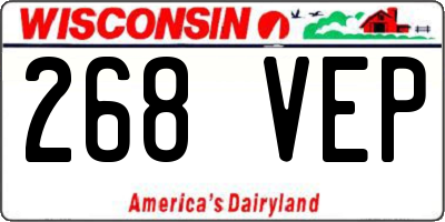 WI license plate 268VEP