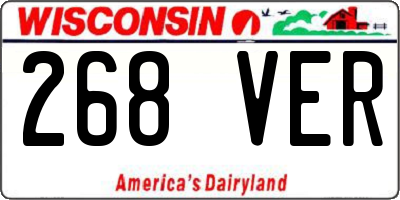 WI license plate 268VER
